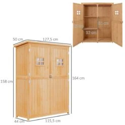 Outsunny Cobertizo De Madera Caseta De Jardín Exterior Armario Herramientas De Jardinería Con Estantes Doble Puerta Ventanas Y Techo Asfáltico 127,5x50x164 Cm Natural 13 Outsunny Cobertizo De Madera Caseta De Jardín Exterior Armario Herramientas De Jardinería Con Estantes Doble Puerta Ventanas Y Techo Asfáltico 127,5x50x164 Cm Natural -OUTSUNNY TIENDA 421833ac0ec8db6684e57d86c9088ac000d062e1 02d5b4fd2e77454a9a5b782eb659c4d9