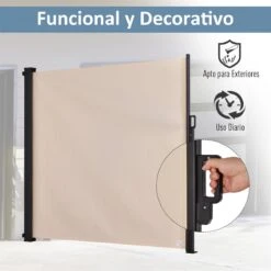 Outsunny Toldo Lateral Retráctil Exterior 350x180cm Pantalla De Privacidad Contra Sol Viento Visión Para Jardín Patio Balcón Tejado Hecho De Aluminio Poliéster Montar Utilizar Fácil Beige -OUTSUNNY TIENDA 4286494083a20a5cc894dc4896df2348dc988090 cc678bd15c9742c3b5bd8e0ab03189c0