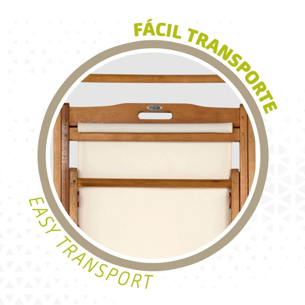 Tumbona Plegable De Madera Acacia Aktive Garden 6 Tumbona Plegable De Madera Acacia Aktive Garden - Imagen 4