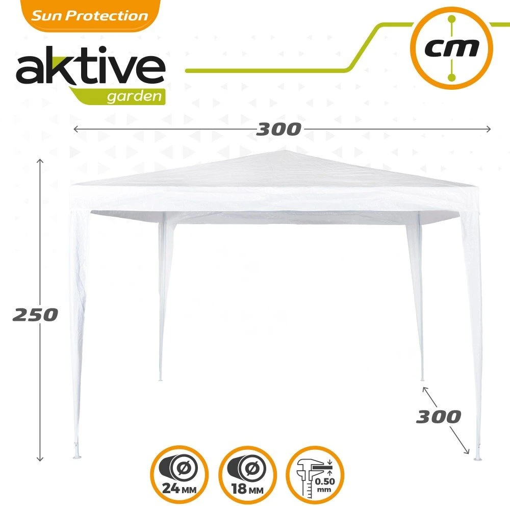 Cenador Cuadrado Polietileno Blanco Aktive Garden 8 Cenador Cuadrado Polietileno Blanco Aktive Garden - Imagen 6