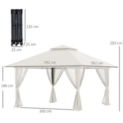Outsunny Carpa Plegable Pop-up 3,92x3,92x2,83 M Cenador De Jardín Con Altura Ajustable Protección UV50+ Doble Techo Mosquiteras Y Bolsa De Ruedas Para Fiestas Camping Crema 11 Outsunny Carpa Plegable Pop-up 3,92x3,92x2,83 M Cenador De Jardín Con Altura Ajustable Protección UV50+ Doble Techo Mosquiteras Y Bolsa De Ruedas Para Fiestas Camping Crema -OUTSUNNY TIENDA 43fc4c35cab54a34a633b15e20cddeadca85dce6 b171174638bf4dafa73671b52522d7ea