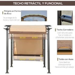 Outsunny Pérgola 3x2,5 M Cenador Con Techo Retráctil Para Jardín Patio Terraza Tela Poliéster Atornillados Resistente Protección De Rayos UV Beige 15 Outsunny Pérgola 3x2,5 M Cenador Con Techo Retráctil Para Jardín Patio Terraza Tela Poliéster Atornillados Resistente Protección De Rayos UV Beige -OUTSUNNY TIENDA 4495c53104d176b1b4919a728b046216605e457f d195712c19c049078d16f64599696aef