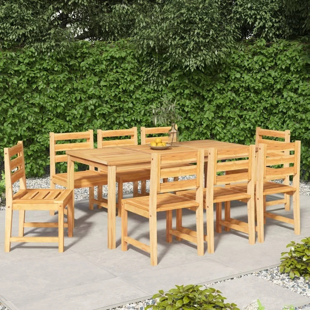 Juego De Comedor Para Jardín 9 Piezas Madera Maciza De Teca VidaXL 5 Juego De Comedor Para Jardín 9 Piezas Madera Maciza De Teca VidaXL - Imagen 3