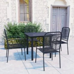 Set De Comedor De Jardín De 5 Piezas Vidrio Y Acero Negro VidaXL -OUTSUNNY TIENDA 44c883f917205dd44aa97b1d96fc685bdeb31a64 61fcdd465dcb45928c499e4323f1035e