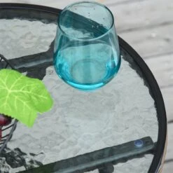 Outsunny Mesa De Vidrio Redonda Plegable Mesa De Jardín Con Hebilla De Seguridad Borde Cubierto De Metal Patio Interior Y Exterior Ø45x50 Cm Negro -OUTSUNNY TIENDA 4577d0fe9bef799f751610d83fc59f9f97f17d2f b50d89817e204bf9bd124609e6213954