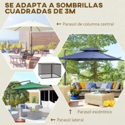 Outsunny Mosquitera Para Sombrilla Mosquitera Para Aire Libre Para Paraguas 300x300x240 Cm Red Para Sombrilla De Malla De Patio Con Cremallera Negro 14 Outsunny Mosquitera Para Sombrilla Mosquitera Para Aire Libre Para Paraguas 300x300x240 Cm Red Para Sombrilla De Malla De Patio Con Cremallera Negro -OUTSUNNY TIENDA 487707f76f93c5fca71ad506a578207b9aa8166b e70893b76246462ea8434fd0adc90425