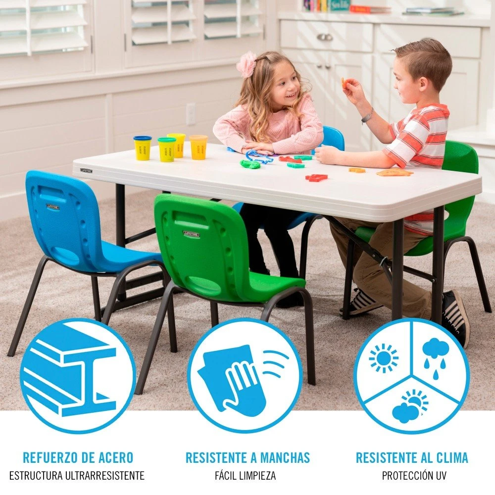Mesa Plegable Ajustable En Altura LIFETIME 122 X 61 X 61-86 Cm 6 Mesa Plegable Ajustable En Altura LIFETIME 122 X 61 X 61-86 Cm - Imagen 4
