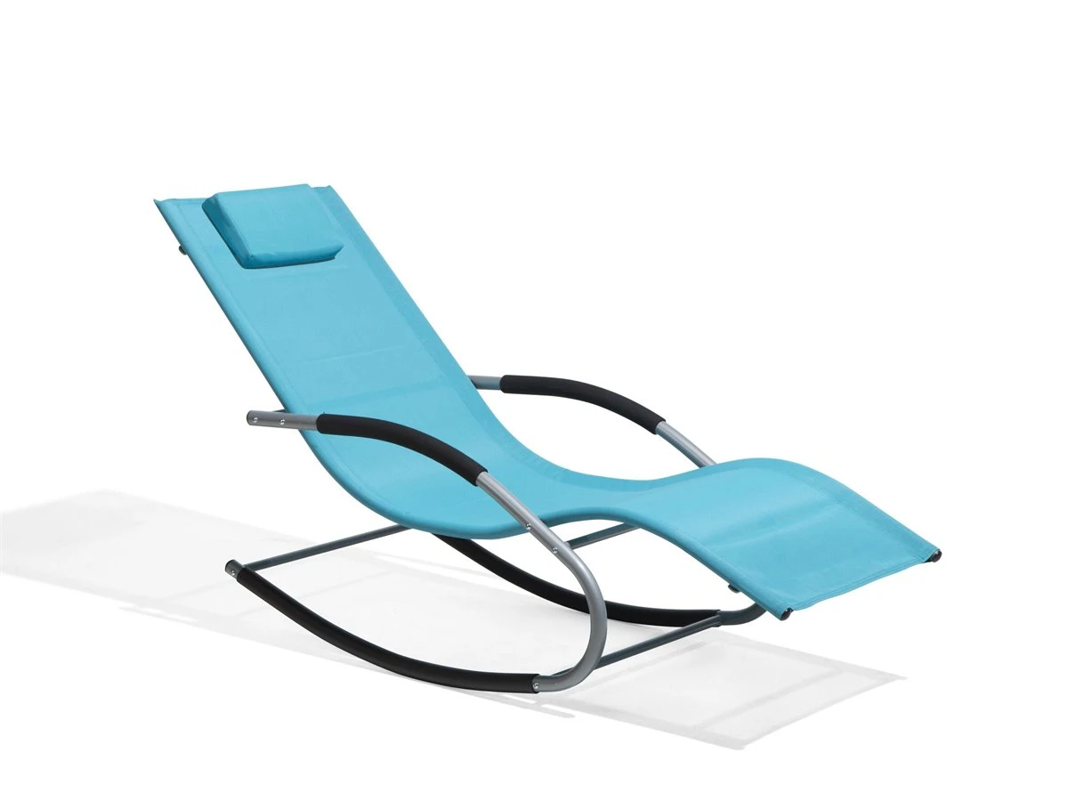 Tumbona De Jardín Mecedora Azul CARANO 7 Tumbona De Jardín Mecedora Azul CARANO - Imagen 5