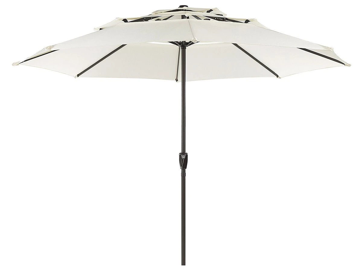 Sombrilla De Poliéster Beige Claro/negro ⌀ 285 Cm BIBIONE 4 Sombrilla De Poliéster Beige Claro/negro ⌀ 285 Cm BIBIONE - Imagen 2