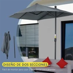 Outsunny Sombrilla De Pared De Jardín 200x190x240 Cm Parasol Con Manivela Poste De Acero Y Base Cruzada Protección Solar Para Terraza Balcón Exterior Gris 16 Outsunny Sombrilla De Pared De Jardín 200x190x240 Cm Parasol Con Manivela Poste De Acero Y Base Cruzada Protección Solar Para Terraza Balcón Exterior Gris -OUTSUNNY TIENDA 4d289f708c04a762c5187b4441cd5cfb7900e840 b13eee3faa48403583788620e6ee6c21