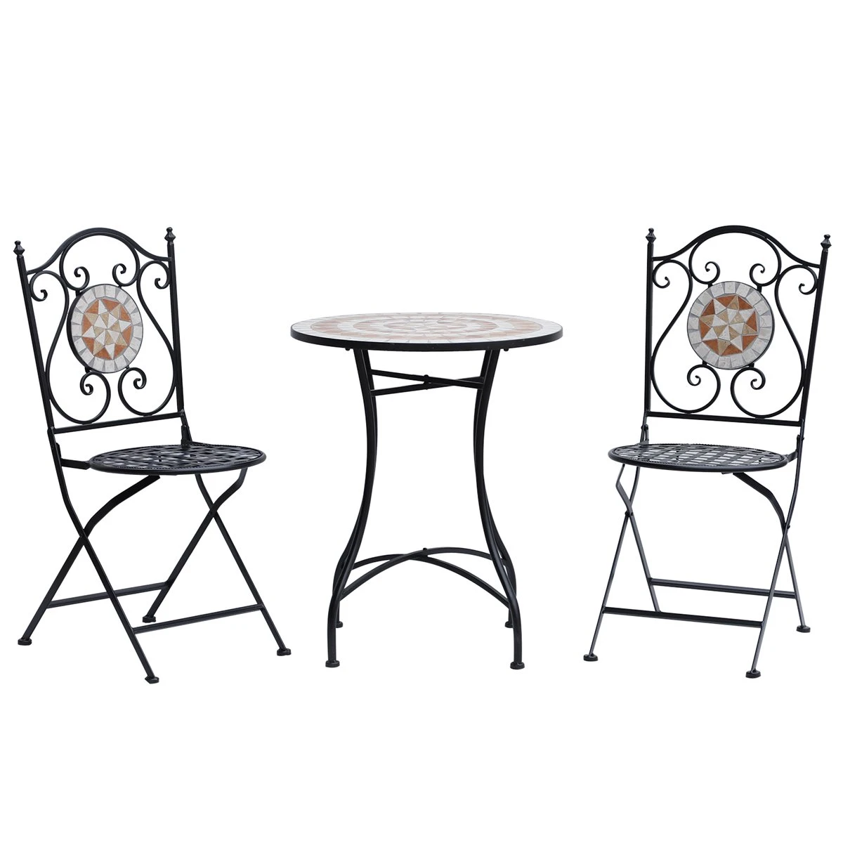 Outsunny Mesa De Jardín Mesa Mosaico Cerámica Y Redonda Mesita De Café Para Terraza Balcón Φ60x71cm 7 Outsunny Mesa De Jardín Mesa Mosaico Cerámica Y Redonda Mesita De Café Para Terraza Balcón Φ60x71cm - Imagen 5