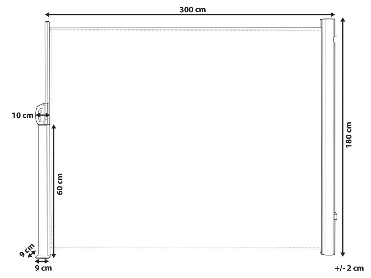 Toldo Vela Lateral Beige 180 X 300 Cm DORIO 5 Toldo Vela Lateral Beige 180 X 300 Cm DORIO - Imagen 3