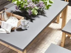 Mesa De Comedor De Cemento Reforzado Gris/madera Clara 180 X 90 Cm OSTUNI -OUTSUNNY TIENDA 4ff0f60e4af910065f4fa9aa4aae83dc9eff0843 8d9a5dfef049486bb5e6cdd77fcc2814