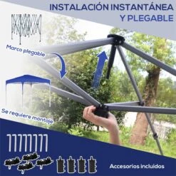 Outsunny Cenador Plegable 2,5x2,5x2,68 M Carpa De Jardín Protección UV 50+ Ajustable En Altura Con 4 Bolsas De Arena Y Bolsa De Transporte Para Camping Fiestas Patio Azul 15 Outsunny Cenador Plegable 2,5x2,5x2,68 M Carpa De Jardín Protección UV 50+ Ajustable En Altura Con 4 Bolsas De Arena Y Bolsa De Transporte Para Camping Fiestas Patio Azul -OUTSUNNY TIENDA 50d4d52eb035746f1c4f4cf4ce6f50d2d23e7a4c 0229a3446dc548b4a4039e54f8cd357a