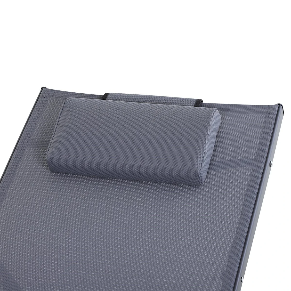 Outsunny Tumbona De Jardín Aluminio Reclinable Con Respaldo Ajustable De 5 Niveles Reposapiés Regulable Y Reposacabezas Extraíble Para Terraza Balcón Exterior 66x152x81 Cm Gris 10 Outsunny Tumbona De Jardín Aluminio Reclinable Con Respaldo Ajustable De 5 Niveles Reposapiés Regulable Y Reposacabezas Extraíble Para Terraza Balcón Exterior 66x152x81 Cm Gris - Imagen 8