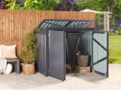 Cobertizo De Jardín De Metal Gris Grafito 134 Cm MOENA -OUTSUNNY TIENDA 523a4d57a7c89ec85e31b3c14ef38c499e83877d e8446e40296a4641b20e9cc03672cc4f