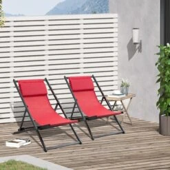 Outsunny Conjunto De 2 Tumbonas Plegables Con Respaldo Regulable En 5 Posiciones Y Reposacabezas Acolchado Incorporado 58x96.5x91.5cm Rojo Vino 11 Outsunny Conjunto De 2 Tumbonas Plegables Con Respaldo Regulable En 5 Posiciones Y Reposacabezas Acolchado Incorporado 58x96.5x91.5cm Rojo Vino -OUTSUNNY TIENDA 52c39893d8bd41761a3e188d2c3814ff913547af a5fac5b644384bf1be09ae8b598276d6