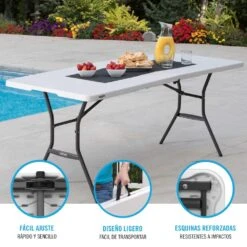 Mesa Rectangular Plegable Blanco Efecto Granito LIFETIME 184 X 76 X 73,5 Cm 12 Mesa Rectangular Plegable Blanco Efecto Granito LIFETIME 184 X 76 X 73,5 Cm -OUTSUNNY TIENDA 533cfd6332a58b7f68aa7ee0b7e11a5afb794b1d 2043e03dab2543d882cc870c9b9e8920