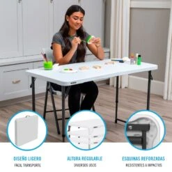 Mesa Plegable Ajustable En Altura Blanco LIFETIME 122 X 61 X 56-91 Cm 12 Mesa Plegable Ajustable En Altura Blanco LIFETIME 122 X 61 X 56-91 Cm -OUTSUNNY TIENDA 53e8e80115f7663fcabf936ed10064986f7e31a0 d7a9af2e1c784098ae620aff9cabb164