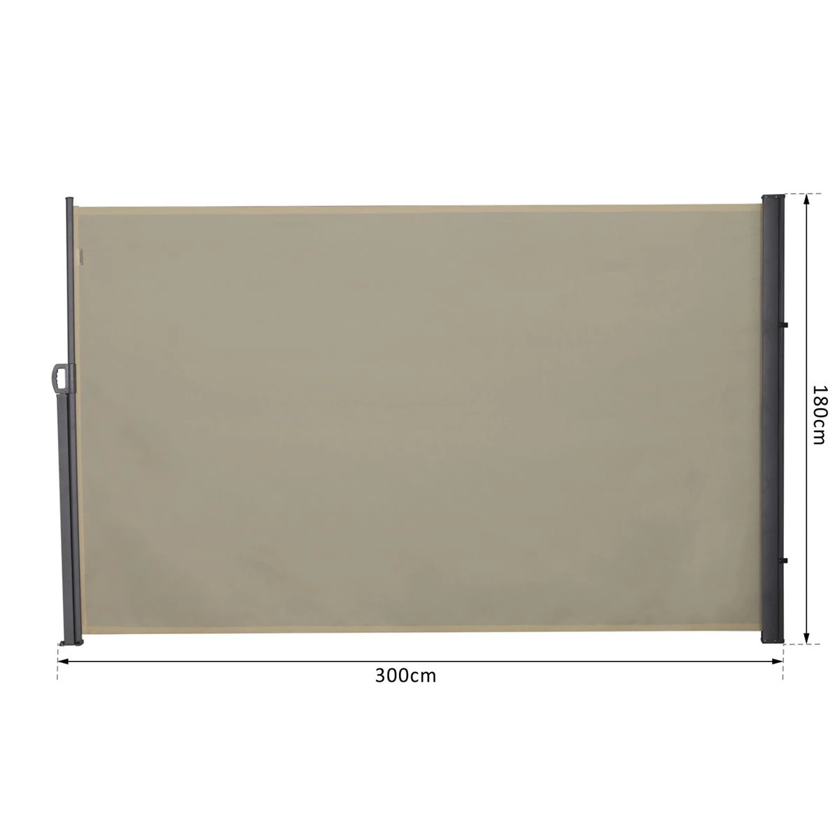Outsunny Toldo Lateral Retráctil 300x180 Cm Pantalla Enrollable Mampara De Privacidad Y Protección Solar Para Balcón Terraza Color Crema 5 Outsunny Toldo Lateral Retráctil 300x180 Cm Pantalla Enrollable Mampara De Privacidad Y Protección Solar Para Balcón Terraza Color Crema - Imagen 3