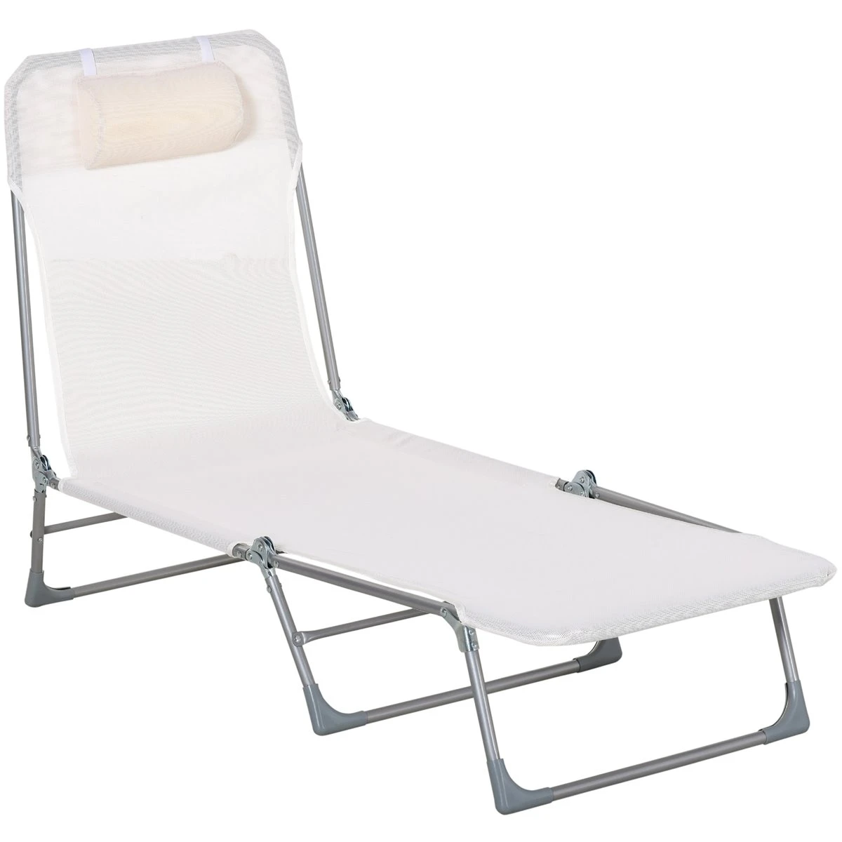 Outsunny Tumbona Plegable Y Reclinable De Jardín Con Reposacabezas Y Respaldo Ajustable En 5 Niveles Tela De Texteline Transpirable 182x56x24,5 Cm Crema 3 Outsunny Tumbona Plegable Y Reclinable De Jardín Con Reposacabezas Y Respaldo Ajustable En 5 Niveles Tela De Texteline Transpirable 182x56x24,5 Cm Crema