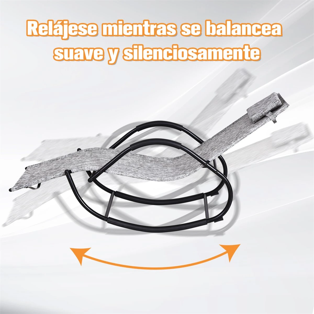 Outsunny Mecedora Para Exterior Tumbona Con Reposabrazos Y Función Balancín Para Terraza 160x61x79 Cm Gris 9 Outsunny Mecedora Para Exterior Tumbona Con Reposabrazos Y Función Balancín Para Terraza 160x61x79 Cm Gris - Imagen 7