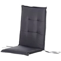 Outsunny Cojín De 2 Piezas Para Tumbona De Exterior Colchoneta Para Sillas De Jardín Acolchado Cómoda Con Cuerda De Fijación Lavable A Mano Poliéster Esponja 120x50x6 Cm Gris