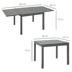 Outsunny Mesa De Jardín Extensible De Aluminio Mesa De Comedor Para Exterior Para 4-6 Personas Carga Max. 70 Kg Para Patio Terraza Balcón 90-180x90x73 Cm Gris 10 Outsunny Mesa De Jardín Extensible De Aluminio Mesa De Comedor Para Exterior Para 4-6 Personas Carga Max. 70 Kg Para Patio Terraza Balcón 90-180x90x73 Cm Gris -OUTSUNNY TIENDA 57b2c7baef76832a6ba09e88310934988647171e 4ac7287f56ef47e38938e390533a49d1