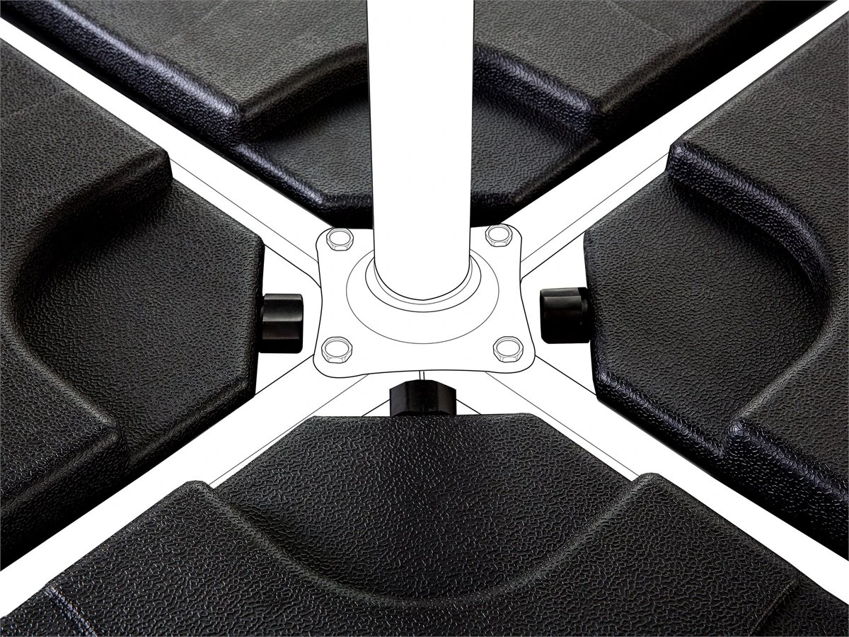 Base Para Sombrilla Antracita 4 Piezas CARIA 7 Base Para Sombrilla Antracita 4 Piezas CARIA - Imagen 5