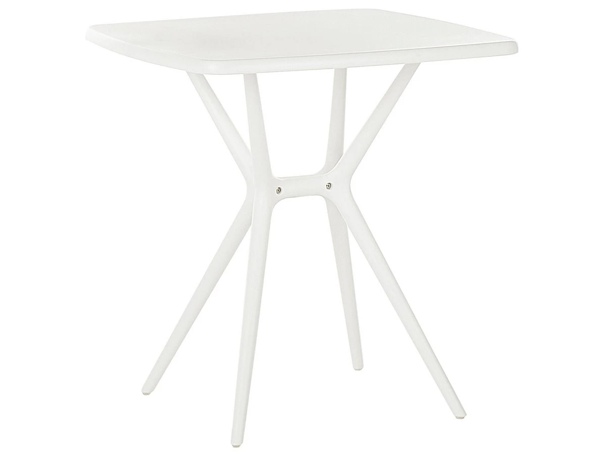 Mesa De Balcón De Material Sintético Blanco 70 X 70 Cm SERSALE 4 Mesa De Balcón De Material Sintético Blanco 70 X 70 Cm SERSALE - Imagen 2