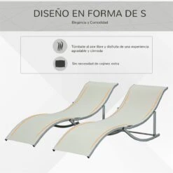 Outsunny 2 Tumbonas Plegables En Forma De S Ergonómica Con Marco De Aluminio Texteline Para Piscina Patio Jardín Terraza 165x61x63 Cm Beige 15 Outsunny 2 Tumbonas Plegables En Forma De S Ergonómica Con Marco De Aluminio Texteline Para Piscina Patio Jardín Terraza 165x61x63 Cm Beige -OUTSUNNY TIENDA 58b88ea13bf2e687d22eb152706cb276a95d7ac5 53d4213464dd4196a6343e61a624e62e