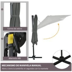 Outsunny Sombrilla De Jardín De Aluminio 245x245x245 Cm Parasol Excéntrico Con Manivela Giratorio 360° Inclinación De 5 Niveles Tela Desmontable Y Ventilación Para Patio Terraza Gris 16 Outsunny Sombrilla De Jardín De Aluminio 245x245x245 Cm Parasol Excéntrico Con Manivela Giratorio 360° Inclinación De 5 Niveles Tela Desmontable Y Ventilación Para Patio Terraza Gris -OUTSUNNY TIENDA 58c58a1b63275694150a19f3344b4bfbc9ca7c38 4875e75557aa44c2b7f20d99f95def96