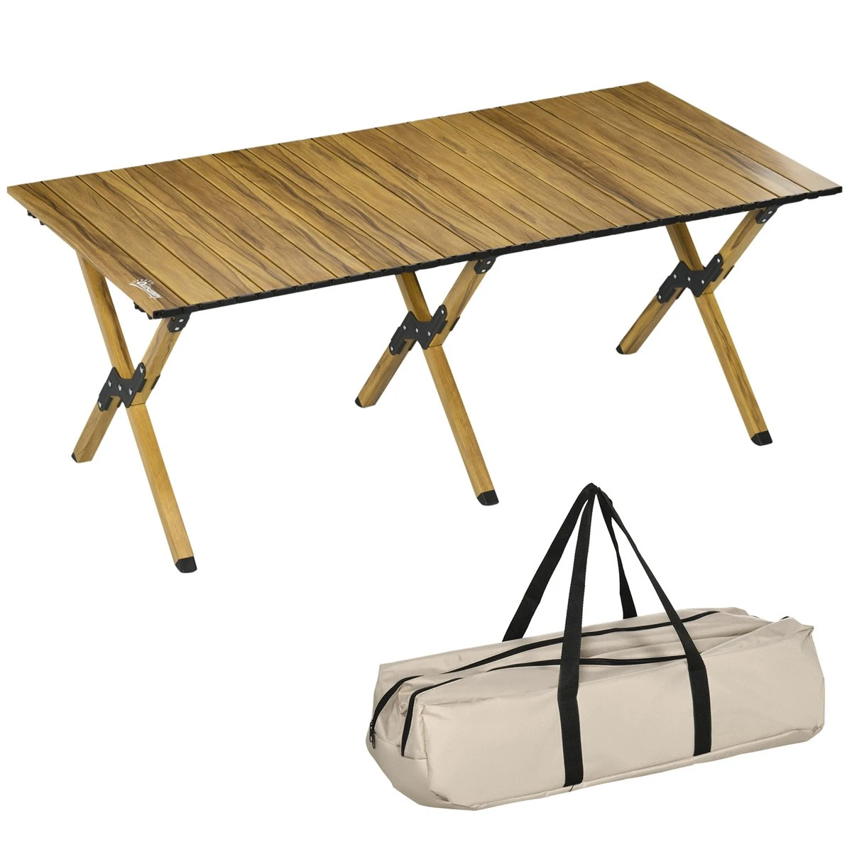 Outsunny Mesa De Camping Plegable De Aluminio 116x60x45 Cm Mesa De Picnic Portátil Con Bolsa De Trasporte Carga 30 Kg Para Jardín Terraza Exterior Natural 3 Outsunny Mesa De Camping Plegable De Aluminio 116x60x45 Cm Mesa De Picnic Portátil Con Bolsa De Trasporte Carga 30 Kg Para Jardín Terraza Exterior Natural