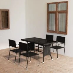 Juego De Comedor Para Jardín 5 Piezas Ratán Sintético Negro VidaXL 10 Juego De Comedor Para Jardín 5 Piezas Ratán Sintético Negro VidaXL -OUTSUNNY TIENDA 593b7bbaba18f36db9aaa8a54a5b8ea7d04303c7 59b014d675c44dc2b1cb4cc76fccb774