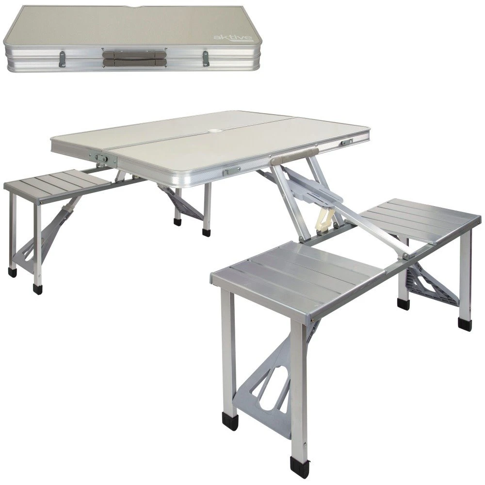 Mesa Plegable De Camping Con Bancos Aktive 2 Mesa Plegable De Camping Con Bancos Aktive