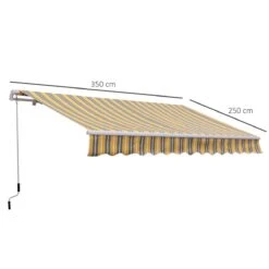Outsunny Toldo Manual Plegable 3.5x2.5m De Aluminio Toldo Balcón Patio Terraza Con Manivela Resistente Al Agua Protección Solar UV Para Jardín Exterior Amarillo -OUTSUNNY TIENDA 59ea84fe1965c9fdcf2b39813b4ad9465258634f 71072f55920043a28f7a2c49638065d1