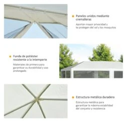 Outsunny Gazebo De Jardín 6x3m Pabellón Con 6 Paredes De Malla Extraíbles Cremallera Y Techo Estilo Catedral Para Fiestas Eventos Reuniones Blanco 18 Outsunny Gazebo De Jardín 6x3m Pabellón Con 6 Paredes De Malla Extraíbles Cremallera Y Techo Estilo Catedral Para Fiestas Eventos Reuniones Blanco -OUTSUNNY TIENDA 5a62df5718ee62ed19b3078968ac243fa6e3cf10 a5b7605a0e234810afa9c5e691302ef6
