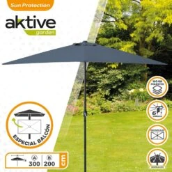 Parasol Rectangular 200x300cm Antracita Mástil Aluminio Aktive Garden 10 Parasol Rectangular 200x300cm Antracita Mástil Aluminio Aktive Garden -OUTSUNNY TIENDA 5b0f2fae3c1d03b8f92fe900c9851315ee6bb57d cf91f18f9c844710b2705a2a244c7da8