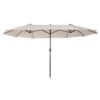 Outsunny Sombrilla Parasol Doble Para Jardín 4,6x2,7x2,4 M Sombrilla Gigante Anti UV Con Manivela Para Exterior Patio Terraza Piscina Color Beige