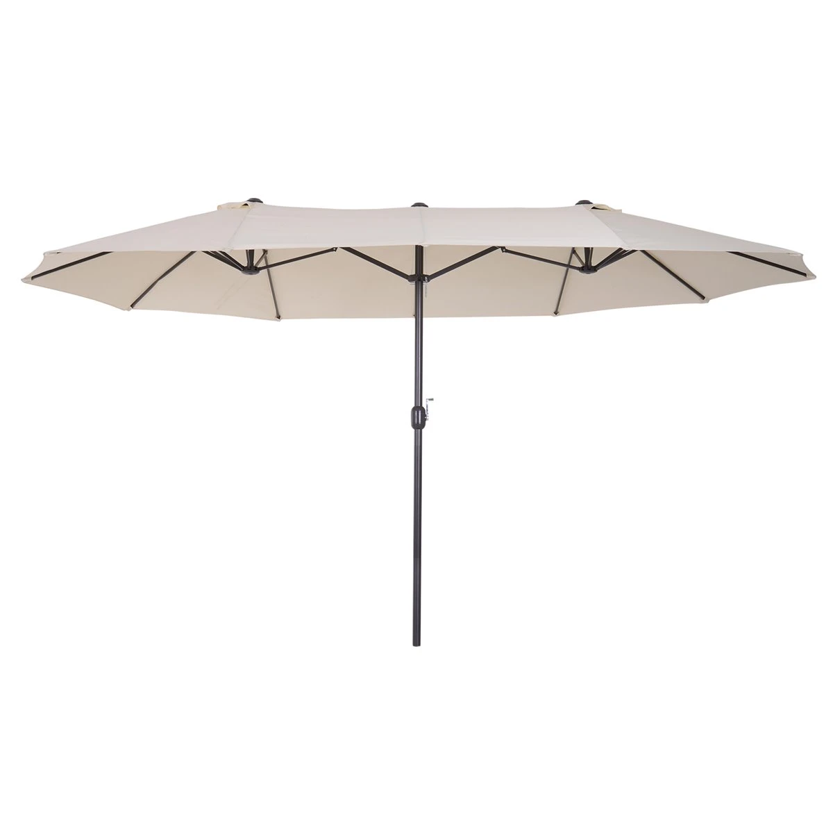 Outsunny Sombrilla Parasol Doble Para Jardín 4,6x2,7x2,4 M Sombrilla Gigante Anti UV Con Manivela Para Exterior Patio Terraza Piscina Color Beige 3 Outsunny Sombrilla Parasol Doble Para Jardín 4,6x2,7x2,4 M Sombrilla Gigante Anti UV Con Manivela Para Exterior Patio Terraza Piscina Color Beige