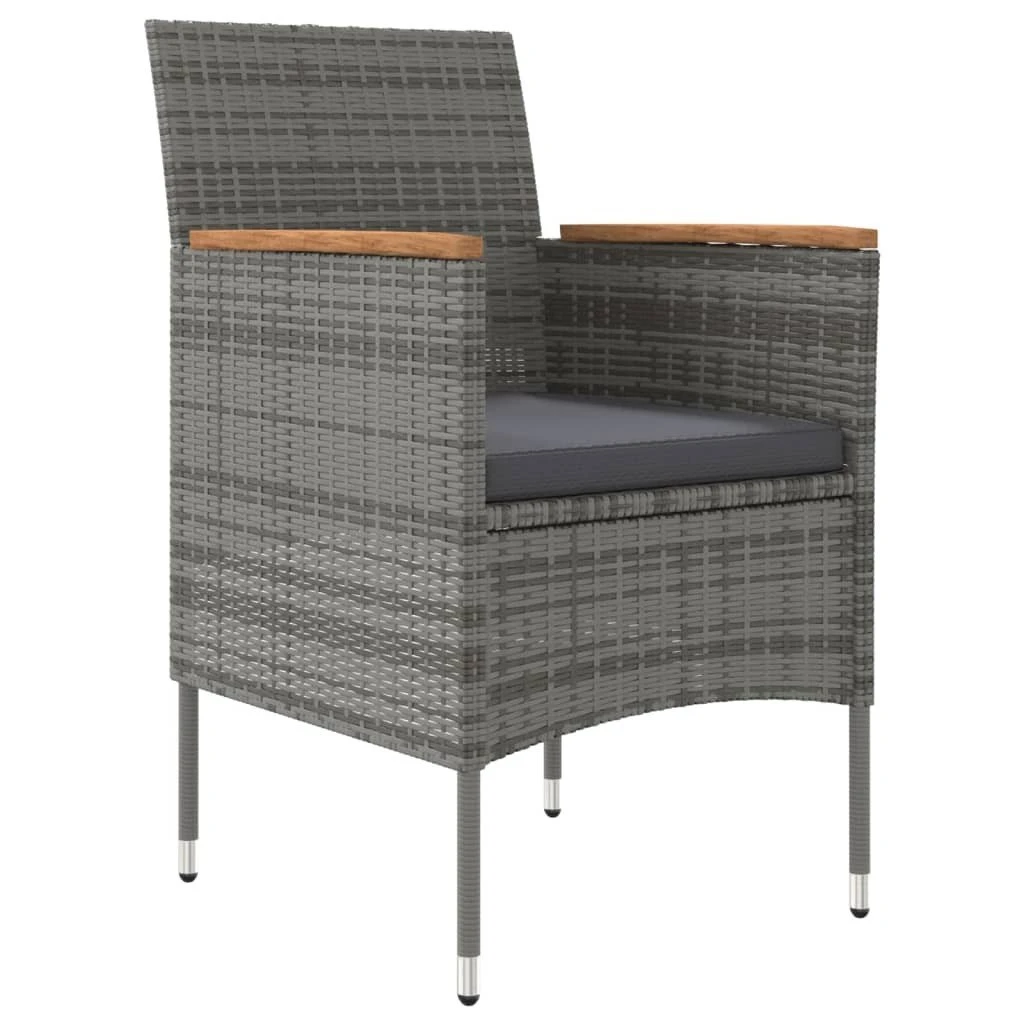 Juego De Comedor Para Jardín 9 Piezas Con Cojines Gris Y Negro VidaXL 6 Juego De Comedor Para Jardín 9 Piezas Con Cojines Gris Y Negro VidaXL - Imagen 4