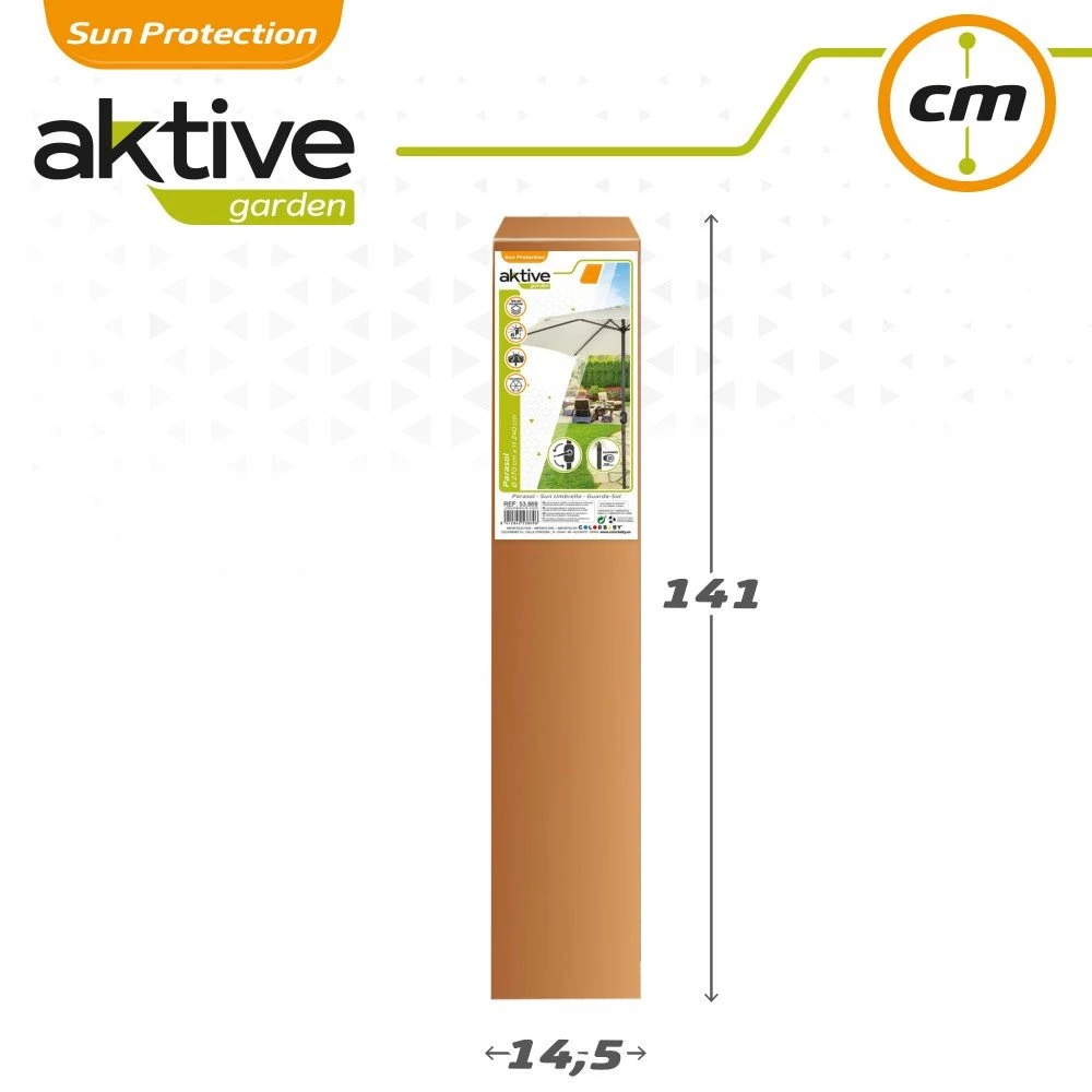 Parasol Hexagonal 270 Cm Color Crema Mástil Aluminio Aktive Garden 9 Parasol Hexagonal 270 Cm Color Crema Mástil Aluminio Aktive Garden - Imagen 7