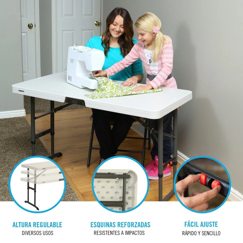 Mesa Plegable Ajustable En Altura LIFETIME 122 X 61 X 61-86 Cm 5 Mesa Plegable Ajustable En Altura LIFETIME 122 X 61 X 61-86 Cm - Imagen 3