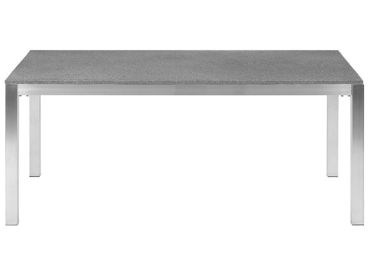 Mesa De Comedor De Metal/granito Gris Oscuro/plateado 180 X 90 Cm GROSSETO 7 Mesa De Comedor De Metal/granito Gris Oscuro/plateado 180 X 90 Cm GROSSETO - Imagen 5