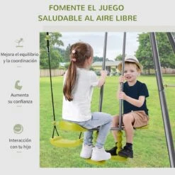 HOMCOM Set De Columpio Infantil Al Aire Libre Con Columpio Y Balancín Doble Plaza Juguetes Exterior Adecuado Para +3 Años 245x138x180cm Verde Y Gris 14 HOMCOM Set De Columpio Infantil Al Aire Libre Con Columpio Y Balancín Doble Plaza Juguetes Exterior Adecuado Para +3 Años 245x138x180cm Verde Y Gris -OUTSUNNY TIENDA 5d699e93648ed7e32e6f6b49b41fdf1c3dd713b2 584d493b57fc4c03a000d566d372ba71