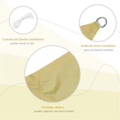 Outsunny Toldo Vela Rectángulo 4x6m Vela De Sombra Para Terraza Jardín Camping Resistente Al Agua Protección UV Poliéster Color Arena -OUTSUNNY TIENDA 5f2b030b33dfbcd1b21d9b66aebf25a506e549cf 0f042fe3d4d04b7ebf4ca3a90c832357