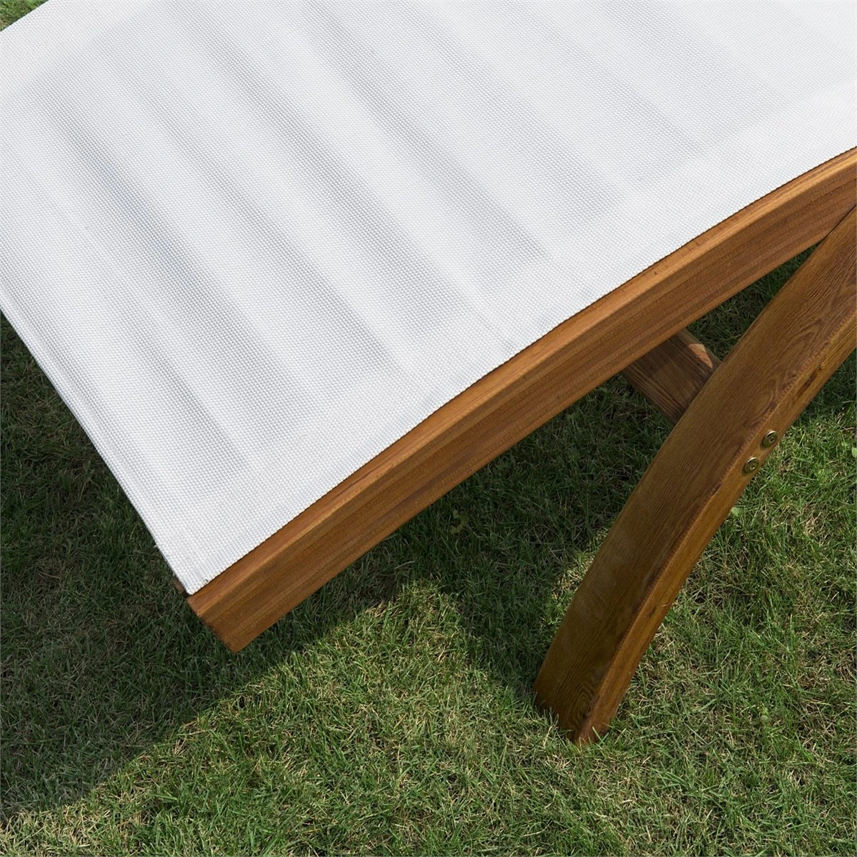 Outsunny Tumbona Tipo Hamaca Para Jardín Terraza Playa Piscina O Patio 161x72x68 Cm Color Blanco Hecha De Madera Malla Y Texteline Con Almohadilla 9 Outsunny Tumbona Tipo Hamaca Para Jardín Terraza Playa Piscina O Patio 161x72x68 Cm Color Blanco Hecha De Madera Malla Y Texteline Con Almohadilla - Imagen 7