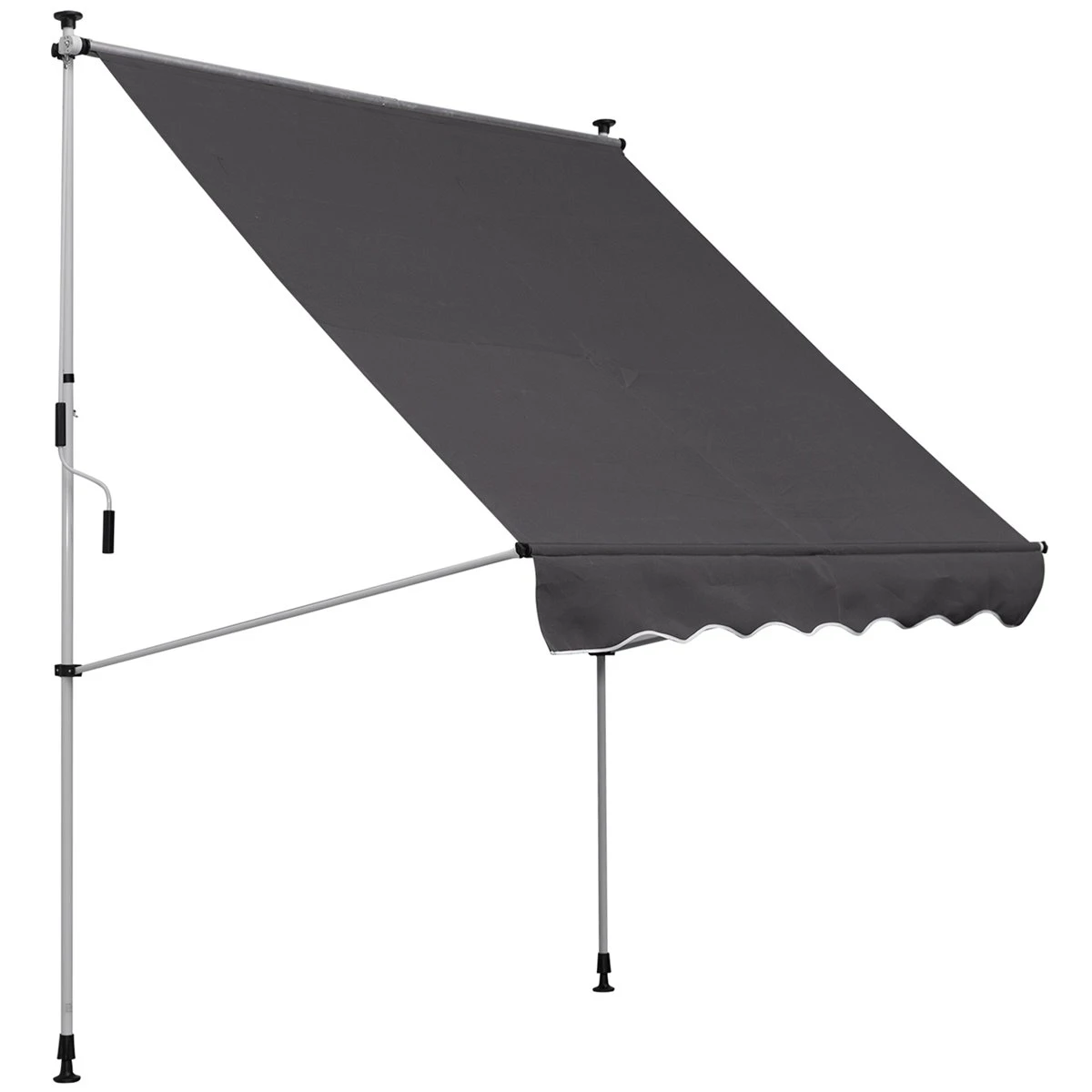 Outsunny Toldo Manual Retráctil 200x150 Cm Con Manivela De Aluminio Ángulo Ajustable Protección Solar Para Terraza Balcón Jardín Patio Gris 4 Outsunny Toldo Manual Retráctil 200x150 Cm Con Manivela De Aluminio Ángulo Ajustable Protección Solar Para Terraza Balcón Jardín Patio Gris - Imagen 2