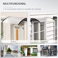 Outsunny Tejadillo De Protección Para Puertas Ventanas Contra Sol Y Lluvia Marquesina De Techo Diseño Moderno Aleación De Aluminio Duradero 150x90x25 Cm Transparente -OUTSUNNY TIENDA 61b6a04d7e1062eeb5bf91d01b7728841f924b81 53a20fbe93a04c35a6329e134492766e