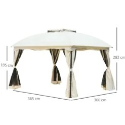 Outsunny Cenador Con Techo Gazebo Pabellón Exterior 3x3.65x2.82m Carpa Glorietas De Jardín Marco De Hierro Con Pared Lateral Y Mosquitero Color Crema 13 Outsunny Cenador Con Techo Gazebo Pabellón Exterior 3x3.65x2.82m Carpa Glorietas De Jardín Marco De Hierro Con Pared Lateral Y Mosquitero Color Crema -OUTSUNNY TIENDA 620393e13a72f9d1525af9c0e7ae008f04778b4c f754557bb1b7477392270c2121033f48